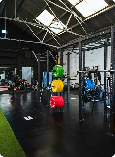 CrossFit gym with colorful equipment